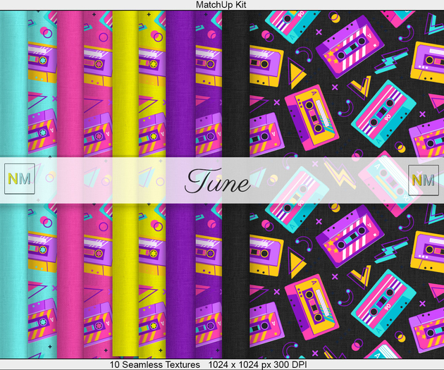 Second Life Marketplace Tune Matchup Kit 10 Seamless Textures NM